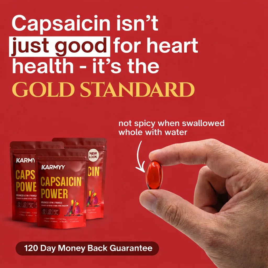 Hỗ trợ chức năng mạch máu với viên nang mềm Karmyy Capsaicin.