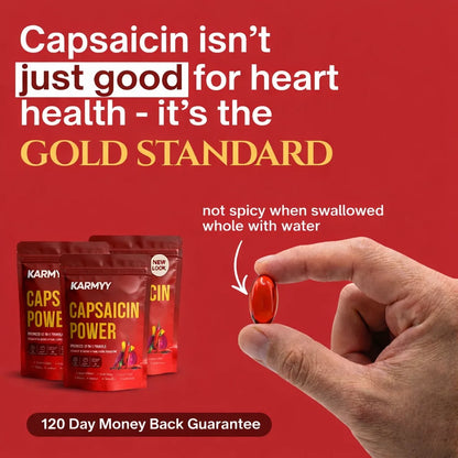 Hỗ trợ chức năng mạch máu với viên nang mềm Karmyy Capsaicin.
