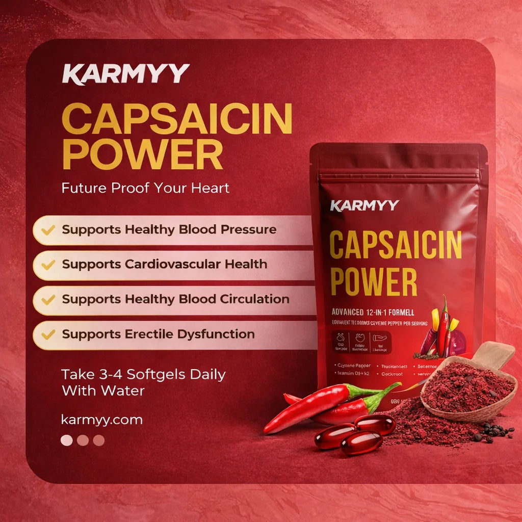 Hỗ trợ mạch máu nâng cao với viên nang mềm Karmyy Capsaicin