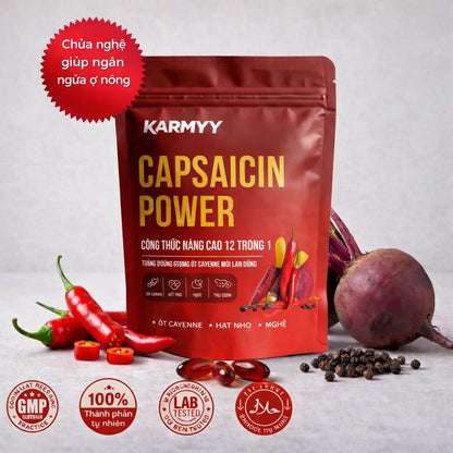 Hỗ trợ nâng cao mạch máu bằng nang mềm Karmyy Capsaicin