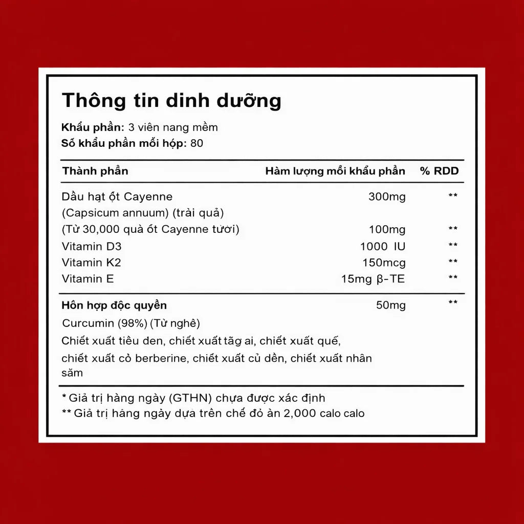 Hỗ trợ nâng cao mạch máu bằng nang mềm Karmyy Capsaicin