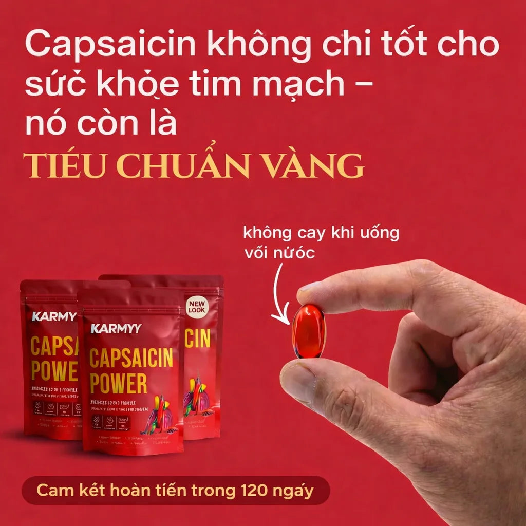 Hỗ trợ nâng cao mạch máu bằng nang mềm Karmyy Capsaicin