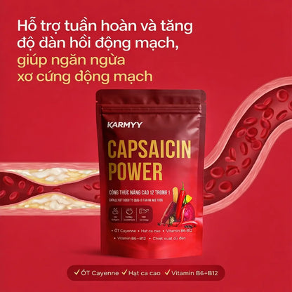 Hỗ trợ nâng cao mạch máu bằng nang mềm Karmyy Capsaicin